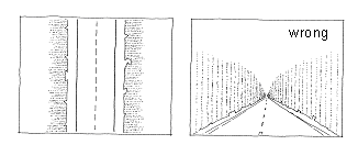 Figure 8.5 Density of the field of view is low; monotonous and long straight-ahead section stimulate subconscious speeding up (Birth, et. al 2004)